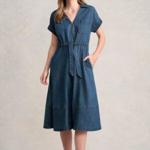 Denim Shirt Dress - Mid Denim Blue