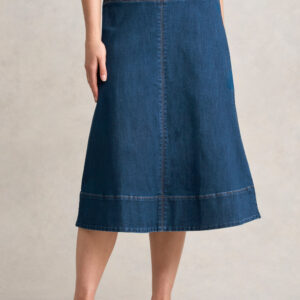 Stitch Detail Denim Skirt - Mid Wash Denim