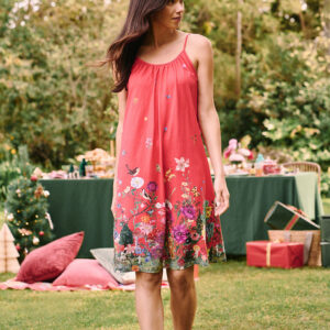 Nathalie Lété Cami Dress - Forest Red Print
