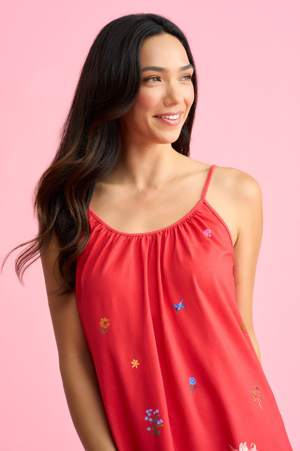 Nathalie Lété Cami Dress - Forest Red Print