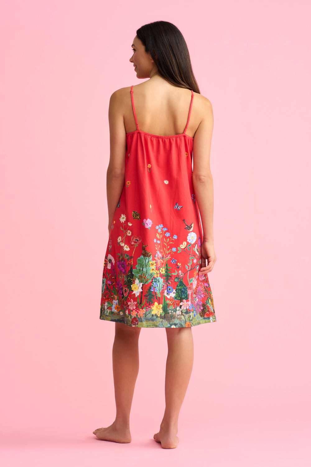 Nathalie Lété Cami Dress - Forest Red Print