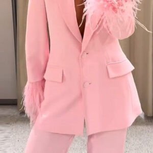 Designer Feather Accent Blazer