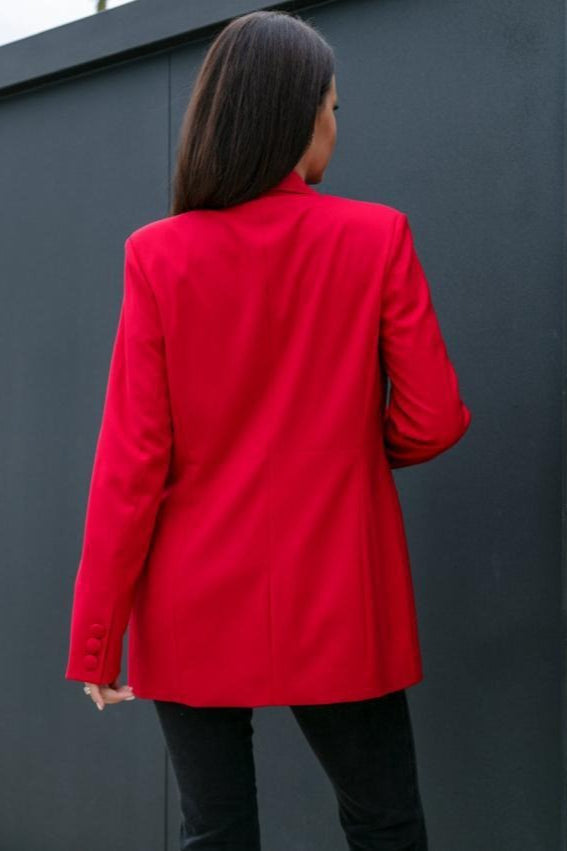 Long Sleeve Double-Breasted Blazer